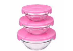 Juego de 3 tupper de vidrio