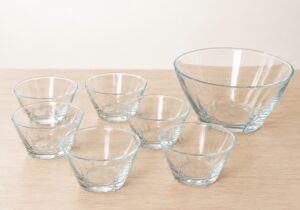 Juego de 7 bowls de vidrio